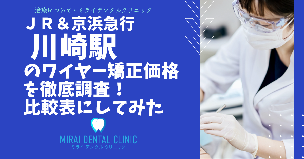 川崎駅・京急川崎駅エリアのワイヤー矯正の価格を徹底調査！最安値はどこ？