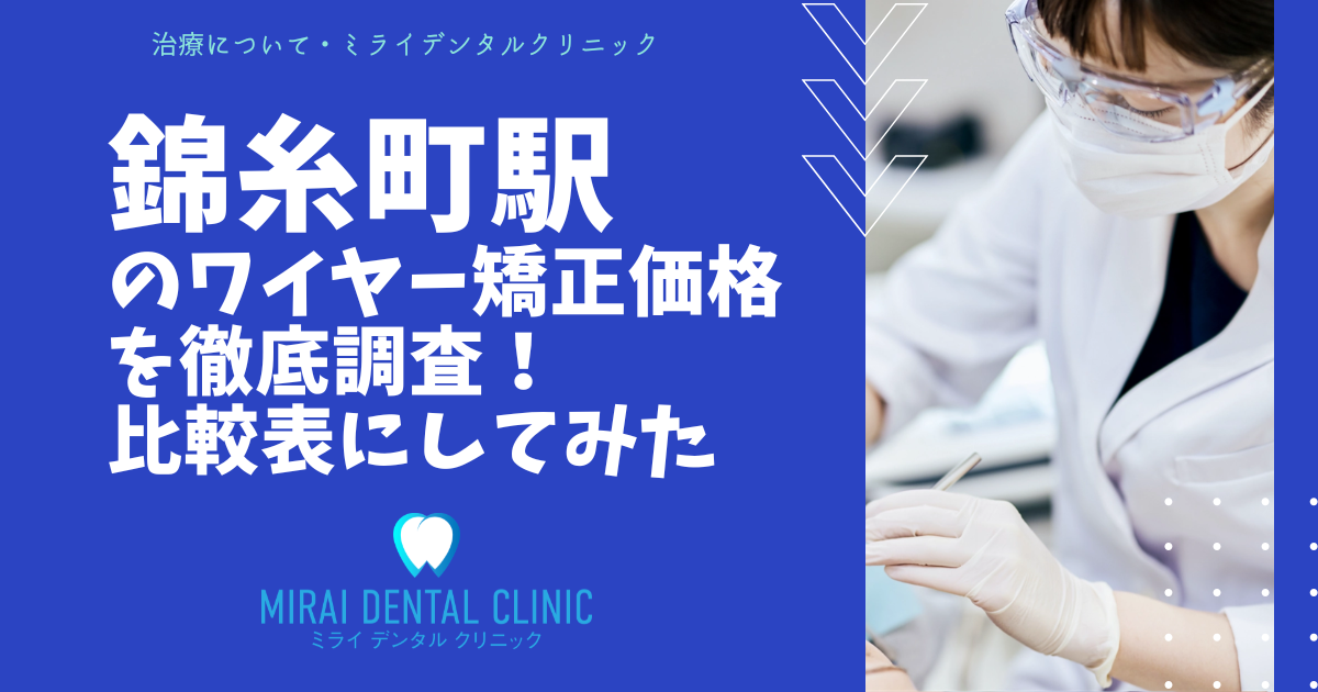 錦糸町駅のワイヤー矯正の価格を徹底調査！最安値はどこ？