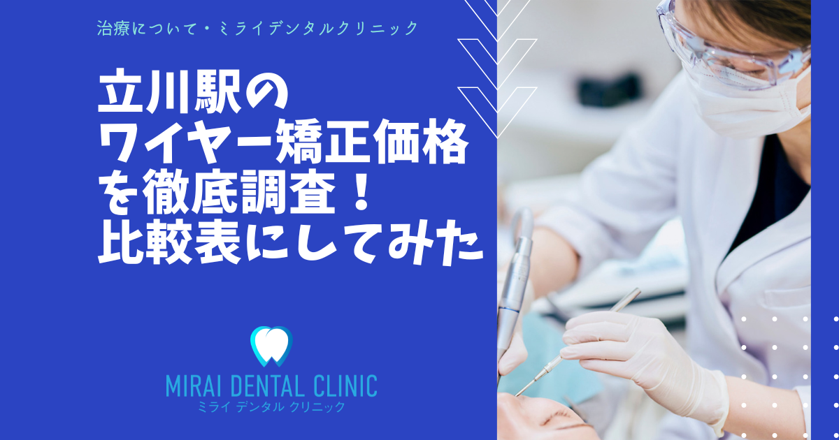 立川駅周辺のワイヤー矯正の価格を徹底調査！最安値はどこ？