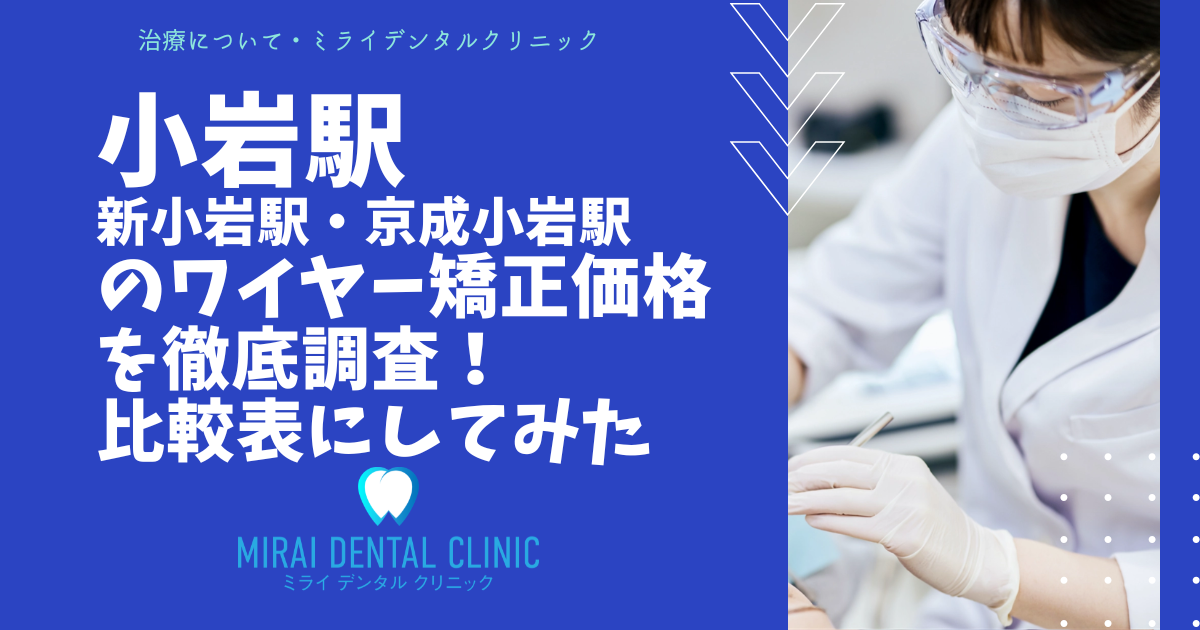 小岩駅・新小岩周辺のワイヤー矯正の価格を徹底調査！最安値はどこ？