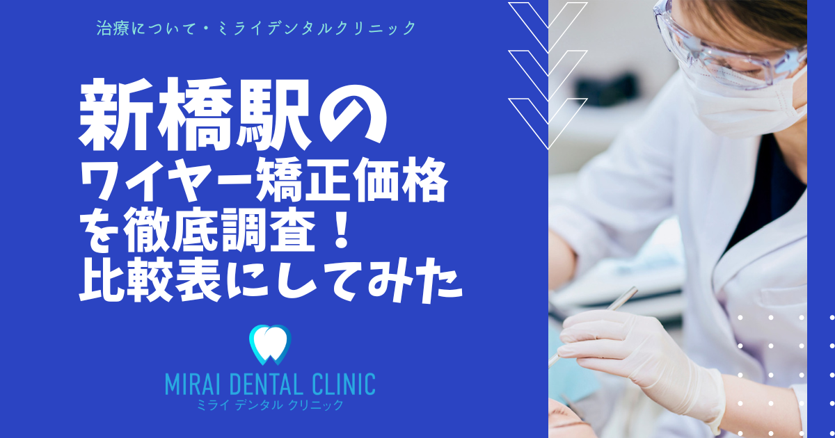 新橋駅周辺のワイヤー矯正の価格を徹底調査！最安値はどこ？