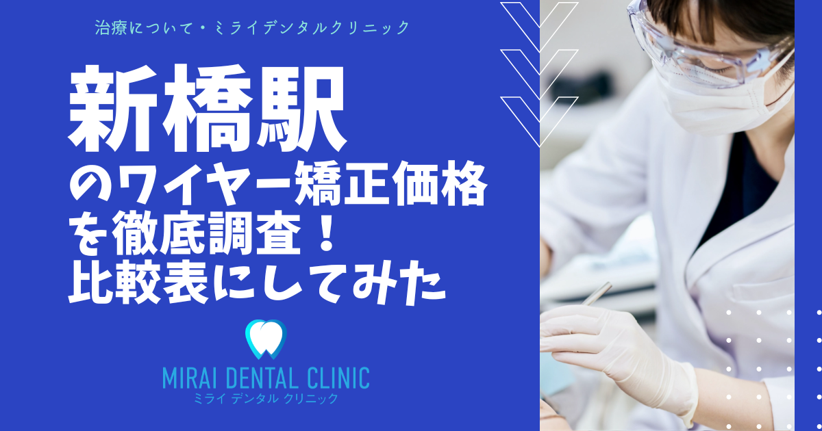 新橋駅周辺のワイヤー矯正の価格を徹底調査！最安値はどこ？