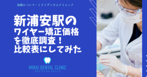 新浦安駅周辺のワイヤー矯正の価格を徹底調査！最安値はどこ？