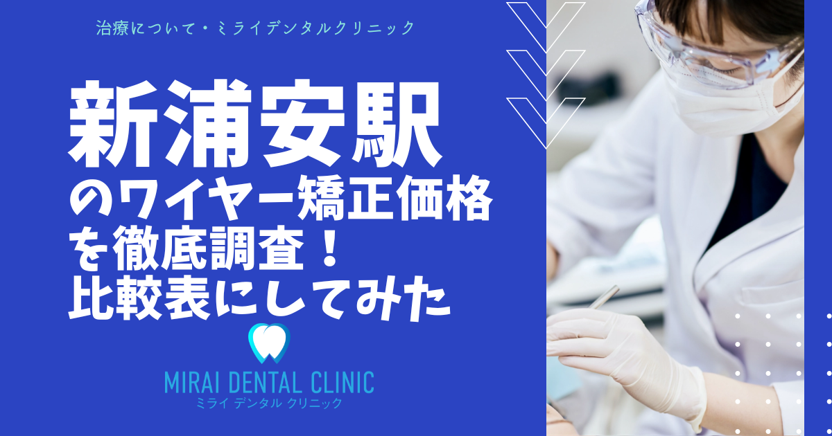 新浦安駅周辺のワイヤー矯正の価格を徹底調査！最安値はどこ？