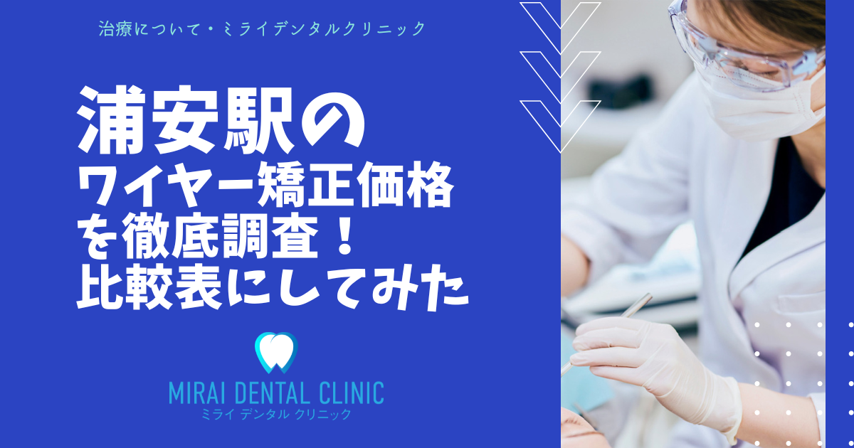 浦安駅周辺のワイヤー矯正の価格を徹底調査！最安値はどこ？