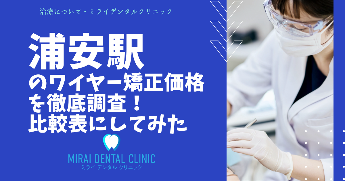 浦安駅周辺のワイヤー矯正の価格を徹底調査！最安値はどこ？