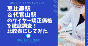 恵比寿駅・代官山駅の周辺でワイヤー矯正の価格を徹底調査！最安値はどこ？