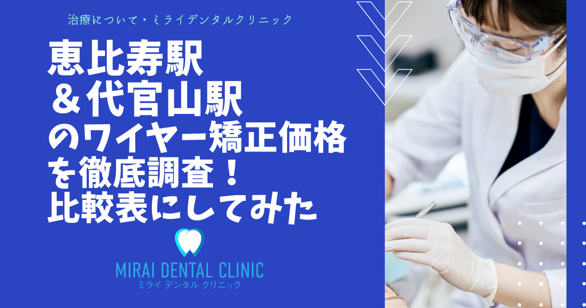 恵比寿駅・代官山駅の周辺でワイヤー矯正の価格を徹底調査！最安値はどこ？