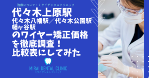 代々木上原駅・代々木八幡駅／代々木公園駅・幡ヶ谷駅の周辺でワイヤー矯正の価格を徹底調査！最安値はどこ？